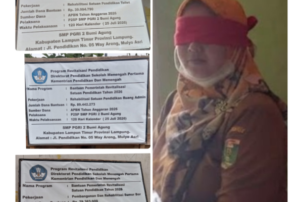 DUGAAN MONOPOLI PROYEK REVITALISASI OLEH OKNUM KEPALA SEKOLAH SMP PGRI 2 BUMI AGUNG