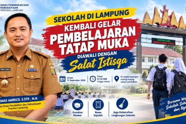 Sekolah di Lampung Kembali Gelar Pembelajaran Tatap Muka, Diawali Salat Istisqa