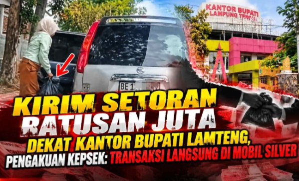 Kirim Setoran Ratusan Juta Dekat Kantor Bupati Lamteng, Kepsek: Transaksi Langsung di Mobil Silver